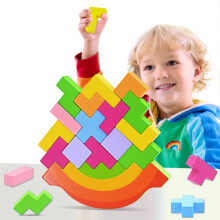 Montessori Balance Blocks Wooden Stacking Toys for Toddlers, Fine Motor Skills and Learning Game