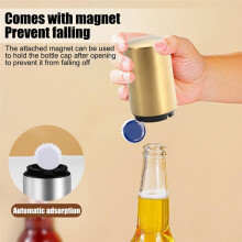 2 Ouvre-Bouteilles de Bière Automatiques avec Bouchon Magnétique, en Acier Inoxydable, pour la Maison, les Bars, les Pique-Niques, le Camping et la