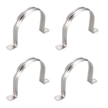 4Pcs 100mm 304 Stainless Steel Pipe Strap, Heavy Duty UShaped Clamp for Secure Tube and Cable Fixing