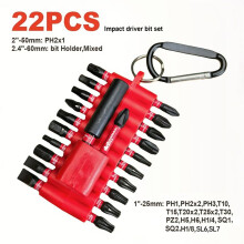 22Pcs Impact Screwdriver Bits Key Set Anti-Slip Multi Driver Potable Magnetic High Torque Bit Holder Drill Tool