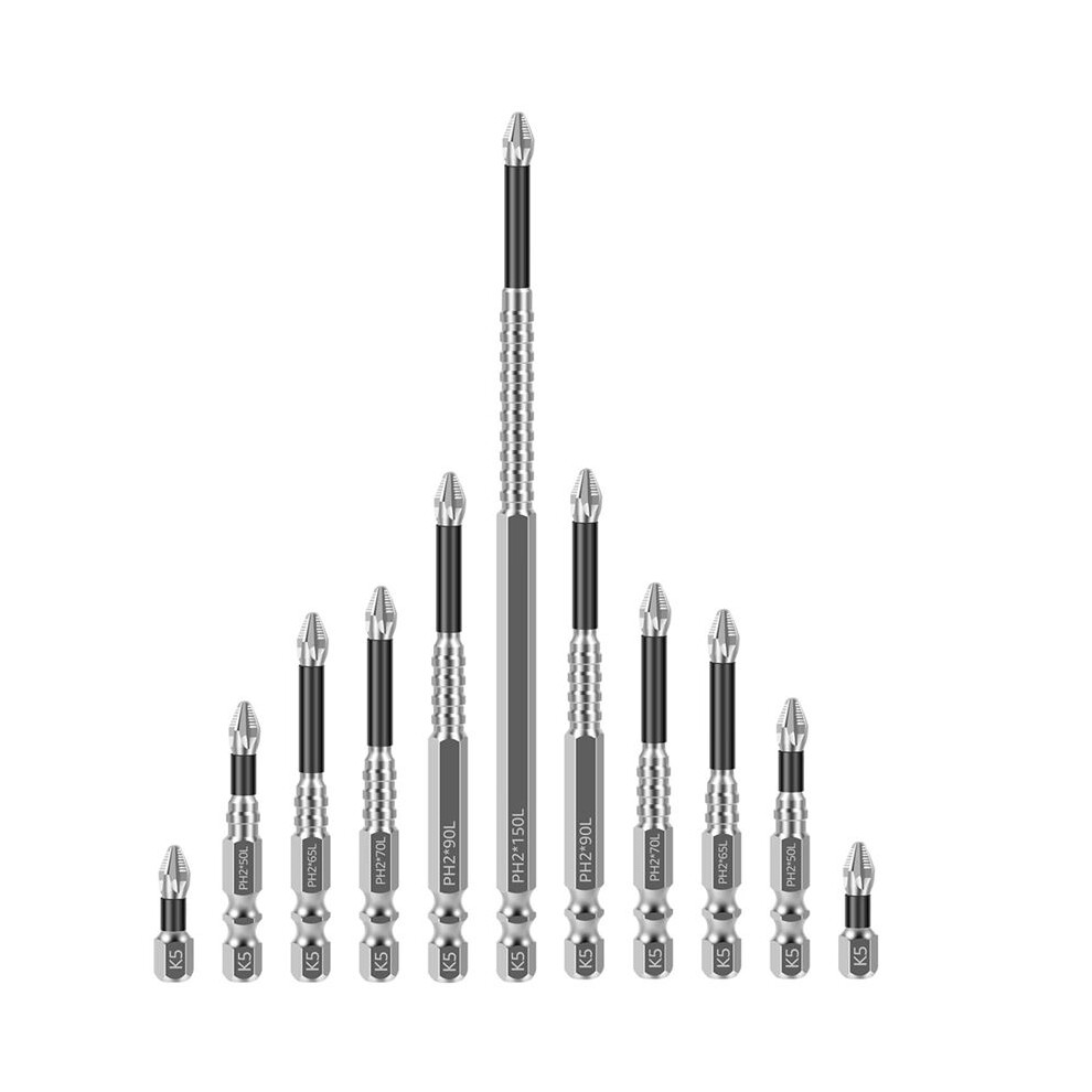 11Pcs Driver Bit K5 Impact Screwdriver Bits Anti-Slip Magnetic Drill Bits Teethphillips Crosshead Electric Drill 6033146238925