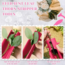 Rose Stem Thorn Stripper Tool Thorn Remover Leaf Stripper Tool,Flower Cleaner Cutter Rose Red for Home Gardening