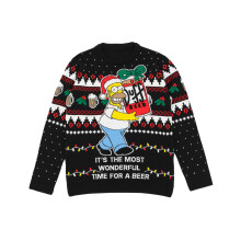The Simpsons Christmas Jumper (Mens Black)