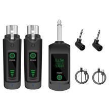 2.4G Draadloze Microfoon XLR-Zender/Ontvanger voor Dynamisch Microfoonsysteem voor Gitaar/Bas-Audiomixer A