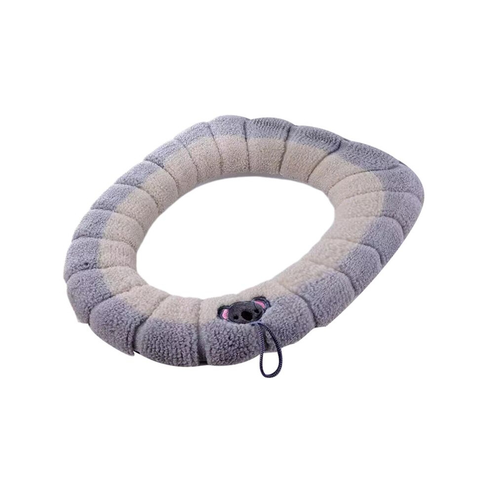 Tauoh Universalportable Soft Washable Thickening Winter Plush Toilet Cover Mat Bathroom Toiletpad With Accessories A