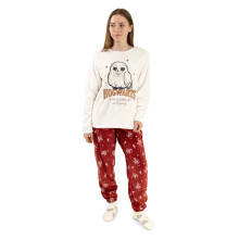 (Small) Harry Potter Long Sleeve Long Leg Pyjama Set (Womens Off-White)