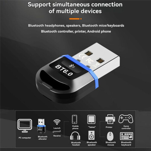 USB  6.0 Adapter USB Dongle  Receiver & Transmitter for  Keyboard/Mouse/Headphone/Speaker B 2
