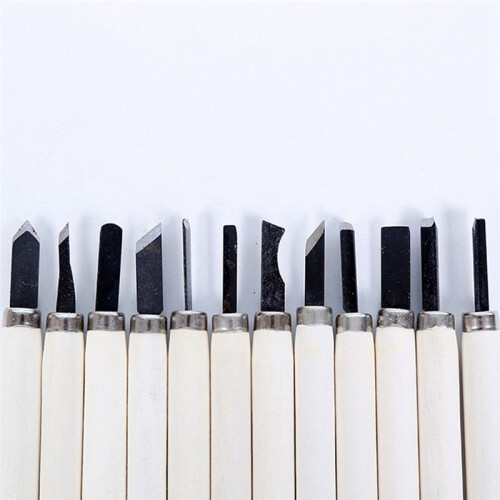 12pcs Wood Carving Chisels Set for Basic Cutting and Detailed Woodworking DIY Hand Tools Gouges Kit 2