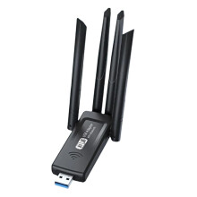 Tarjeta de Red WiFi de 1300 Mbps, 2,4 G/5 GHz, WiFi6, 5.4, Dongle AX1300 USB de 4 Antenas, Receptor Inalámbrico para PC y Portátil.
