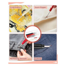 Seam Rippers for Sewing - 2 and 2 Small Stitch-Remover Tools, Thread Ripper, Embroidery Removal Tool
