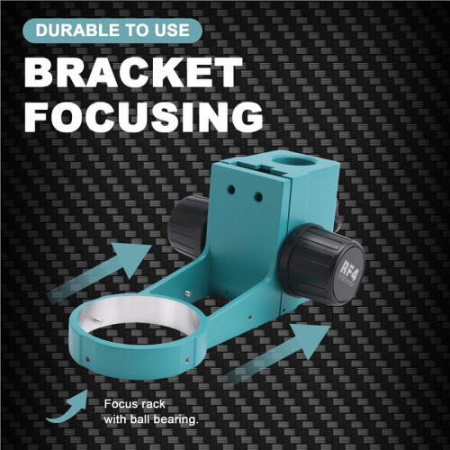 RF4 76MM Diameter Adjustable Articulated Arm Gear Bracket Focusing Suitable Binocular Zoom Microscope Accessory 2