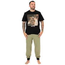 Star Wars The Mandalorian Short Sleeve Long Leg Pyjama Set (Mens Black)