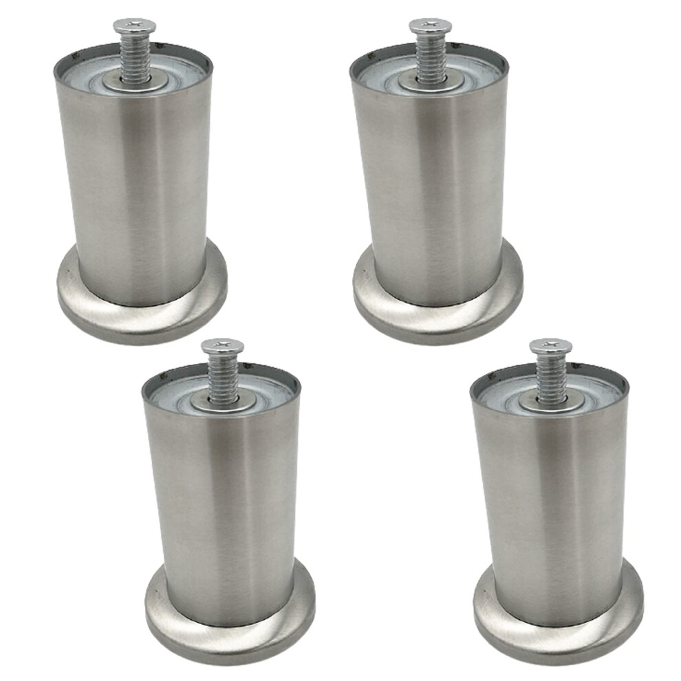 4Pcs Stainless Steel Furniture Legs 12Cm M10 Bolt Round Metal Sofa Table Cabinet Feet 9169991109770