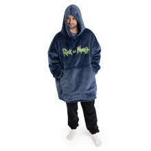 Rick And Morty Blanket Hoodie (Mens Black)