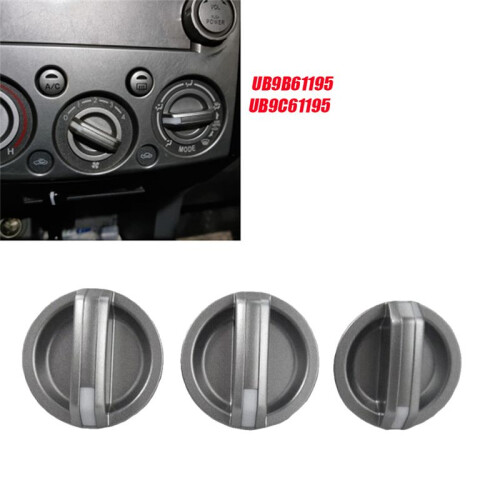 1Set/3Pcs Car Heater Control Knobs UB9B61195 UB9C61195 for  Ranger PK 2009-2011 Air Conditioner Control Knobs 1
