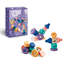 Montessori Baby Toys Soft Building Blocks for Toddlers 13 Sensory Stacking Bath Play 618M