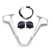 Para Fiesta MK7 MK8 Escort Ecosport Carro Azul LED BotãO de Interruptor de Cruzeiro com Moldura de Acabamento Do Volante e FiaçãO