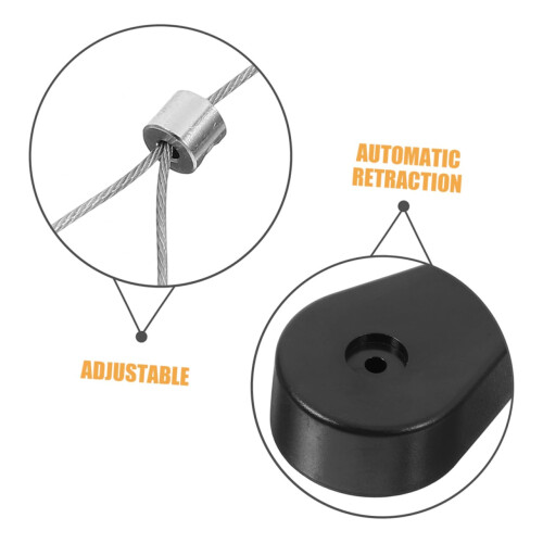 2pcs Retractable Laptop Cable Lock with HeavyDuty Wire for Travel and Home AntiTheft Security 2