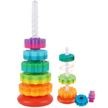 Montessori Stacking Toys Baby Spinning Stacker Rainbow Rings Sensory Learning for 612 Months