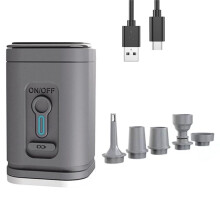 Elektrische Luftpumpe mit Lichtern, Kabelloser Luftkompressor, USB-Lade-Inflator-/Deflator-Pumpen für Outdoor-Camping - C