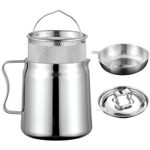 Stainless Steel Oil Filter Pot, 304 Stainless Steel Large Capacity Versatile Oil Filter Vessel, Oil Filter Tank 2L