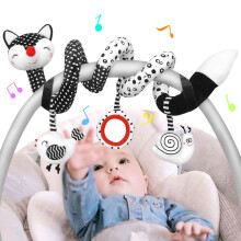 Baby Stroller Hanging Toys with Contrast and Plush Comfort, Infant Car Seat Toys for 06 Months
