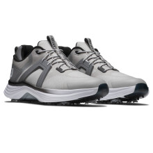(UK 9.5, Grey/White/Charcoal) Footjoy Mens Hyperflex Lightweight Padded Waterproof Spiked Golf Shoes