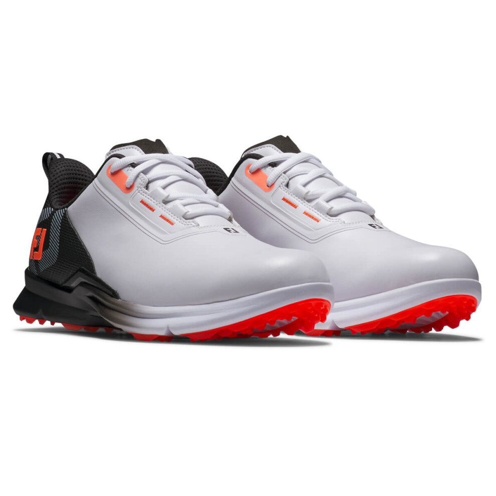 New Footjoy Men's (Uk 7.5, ) Fj Fuel Spikeless Cushioned Durable Waterproof Golf Shoes White/Black/Coral