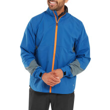 (XL, Indigo/Basalt) Footjoy Mens HydroLite X Waterproof Stretch Breathable Packable Golf Jacket