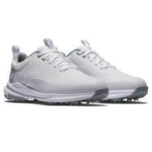 (UK 7, White/White/Grey) Footjoy Womens 2026 Tour Rival Waterproof Synth Leather Golf Shoes - Wide Fit