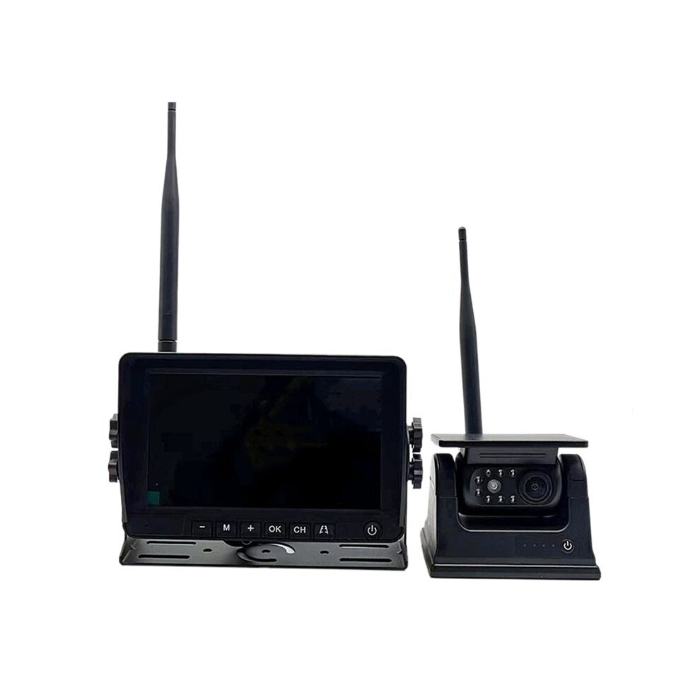 Magnetic Solar Wireless Backup Camera Hd Dvr 7In Ips Monitor Rechargeable Reverse Camera System For Trailer Rv Truck Car 4712683143658
