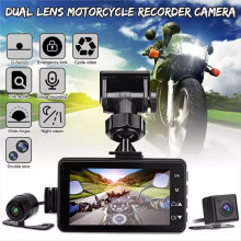 Motorcycle DVR Dash Camera with Front Rear Camera Dual Video Loop Recording Waterproof Motor Driving Recorder Cam