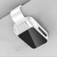 Car Glasses Holder for BMW X5 20072025, Magnetic Leather Sunglasses Clip with OneHanded Operation, White