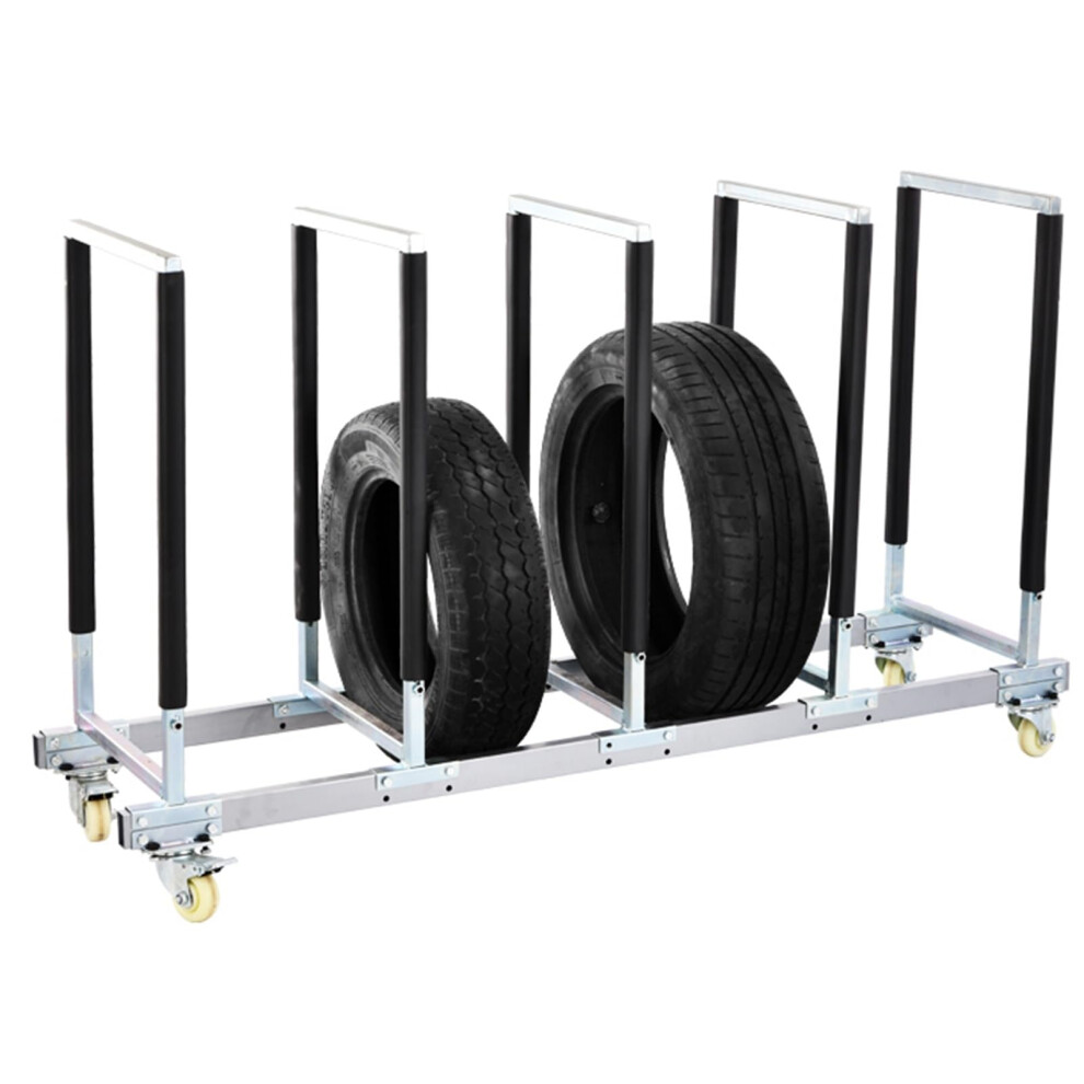 Heavy Duty Mobile Tire Rack With Wheels For Garage Spacesaving Vertical Storage Stand Holds 4 9169991110547
