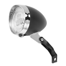 Retro Bicycle Bike Accessory Front Light Bracket Vintage 3LED Headlight (Black)