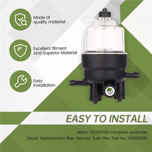3 Pcs  New 130306380 One Fuel Filter Assembly and Two Extra Filter elements for Truck 400 Series Engine 2