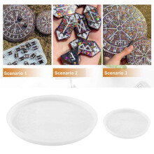 Rune Set Mold, Divination Runes Resin Mold, Rune Compass Silicone Mold, Rune Coaster Tray Mold, Runes DND Dice Mold