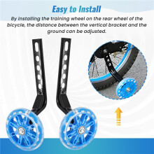Kindertrainingswielen voor 20 Inch Fietsen Flash-Fietstrainingswielen Fietstrainingswielen met Stabilisatoren Gemonteerde Set