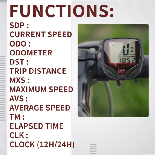 Waterproof Bike Computer Bicycle Meter Odometer Speedometer LCD Display Cycling Computer Velocimetro Wired Stopwatch 1