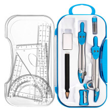 Geometrie Set 10 StüCk Mathe ZubehöR Kit, EinschließLich Kompass, Winkelmesser, Lineal, Radiergummi, Bleistift Ect, zum Zeichnen und Messen