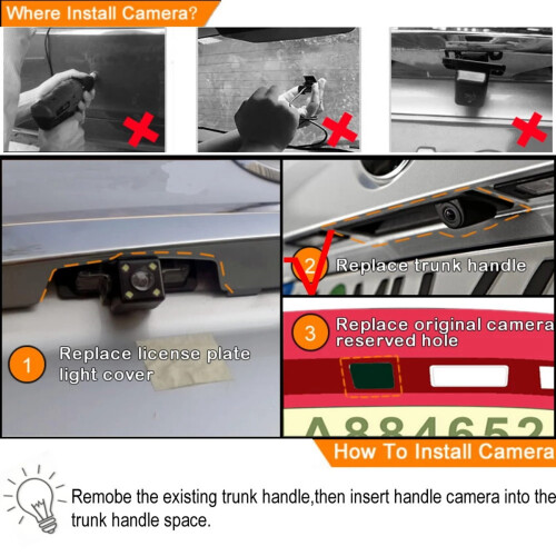 Car Rear Trunk Lid Camera for  Compass Longitude 2017 2018 Trunk  Cover Camera Reverse Backup Dynamic Track 1