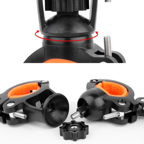 Bicycle Light Holder, Multifunctional Rotatable Flashlight Holder, Bicycle Headlight Holder Black+Green 2