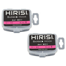 Hirisi 100Pcs Coating High Carbon Stainless Steel Barbed Hooks Carp Fishing Hooks Pack with 8011 6
