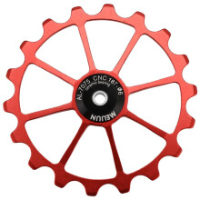 MEIJUN 18T MTB Fiets Achterderailleur Neuswiel Keramische Lager Katrol Racefiets Gids Roller Idler 4Mm 5Mm 6Mm (Rood)