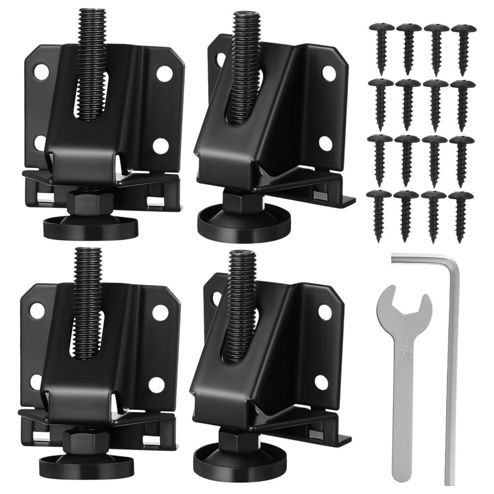 Adjustable Furniture Leveling Feet Set Of 4 Heavy Duty Iron Wardrobe And Cabinet Floor Support 9169991110752