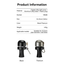 ZOYOSPORTS Aluminum Alloy Bike Bell Handlebar Plug Type Super Loud Safety Alarms Crisp Ringing Horn Cycling Accessories
