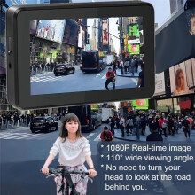 Espejo Retrovisor para Manillar de Bicicleta, Monitor de 4,3 Pulgadas y 1080P, Cámara de Visión Nocturna para Bicicleta de Montaña, Bicicleta