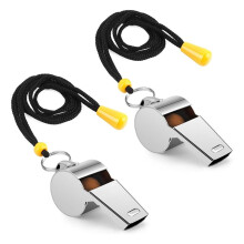 Apito, Apito para Treinadores, Apitos de Aço Inoxidável Apito para Treinadores Apito para Professores Som Alto e Nítido 2 Peças
