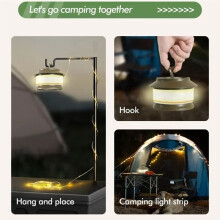 Lanterne de Camping Rechargeable avec Ruban à Mesurer de 20 Mètres, Lumière D'Ambiance, Lampe D'Urgence pour Activités de Plein Air, Verte
