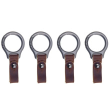 4X Titanium Alloy Keychain Car Keychain Pendant Cowhide Strap Pendant EDC Tool Men'S Gift Gift